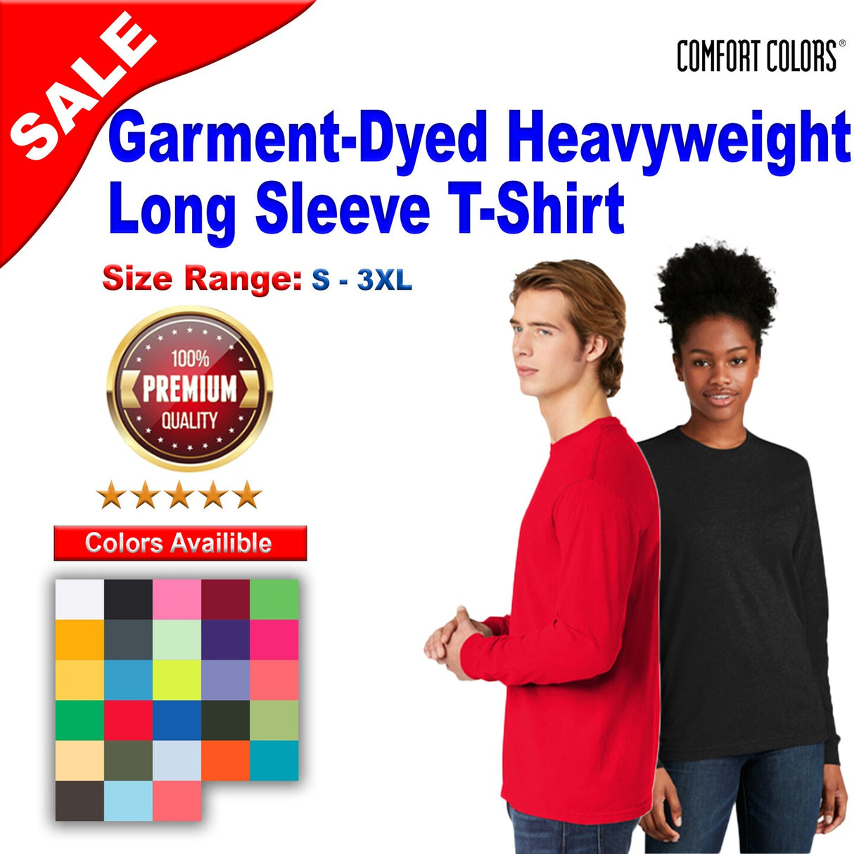 Comfort Colors® Garment-Dyed Heavyweight Long Sleeve T-Shirt