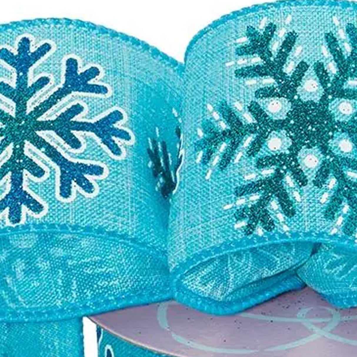 Blue Snowflake Christmas Ribbon - 10 Yards x 2.5 Inches 1 / ROLL