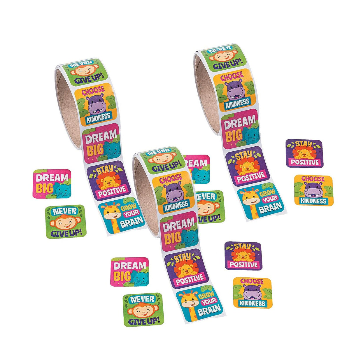 Jungle Motivational Sticker Roll 100 Pieces