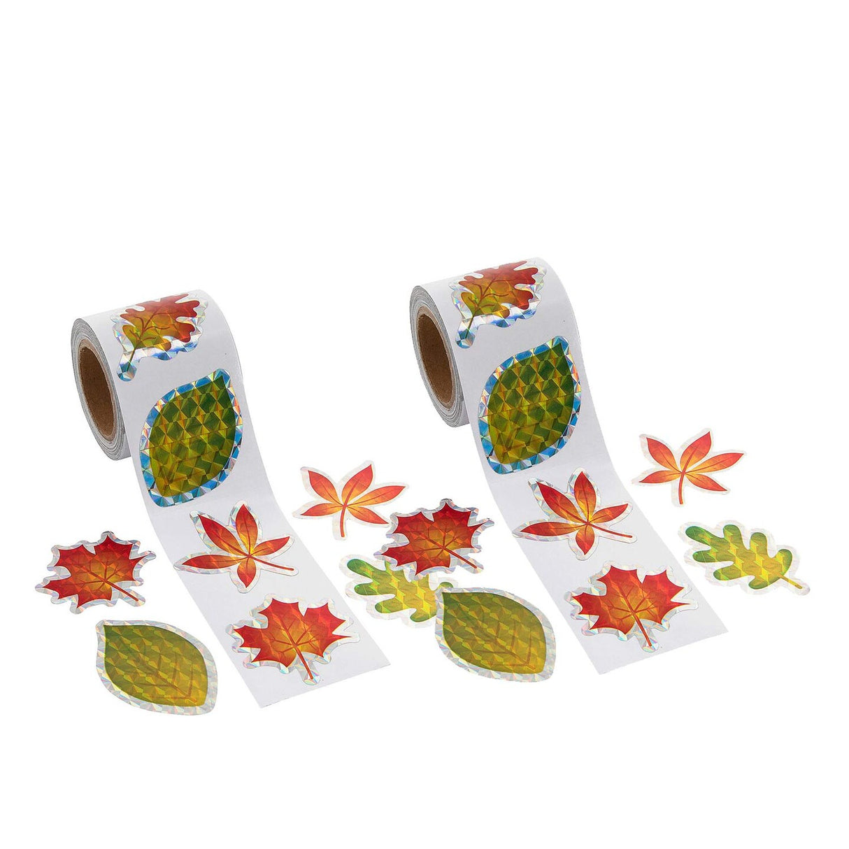 Fall Leaf Prism Sticker Roll 100 Pieces