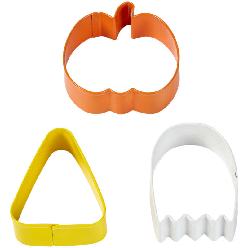 Wilton Pumpkin, Ghost and Candy Corn Cookie Cutter Set, 3-Piece