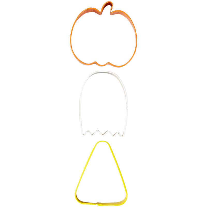 Wilton Pumpkin, Ghost and Candy Corn Cookie Cutter Set, 3-Piece