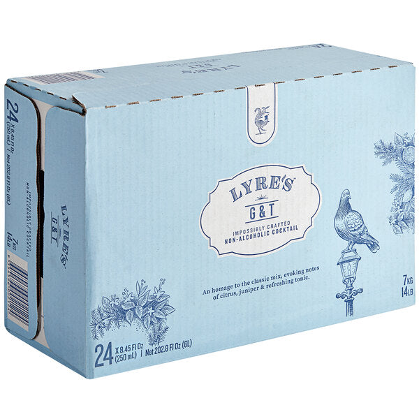 Lyre's Gin and Tonic Non-Alcoholic Mocktail 250 mL Can - 24/Case