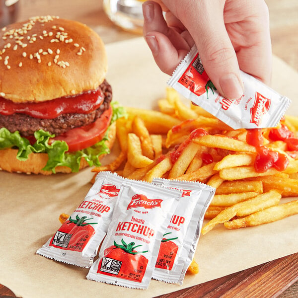 French's 9 Gram Tomato Ketchup Packets - 1,000/Case