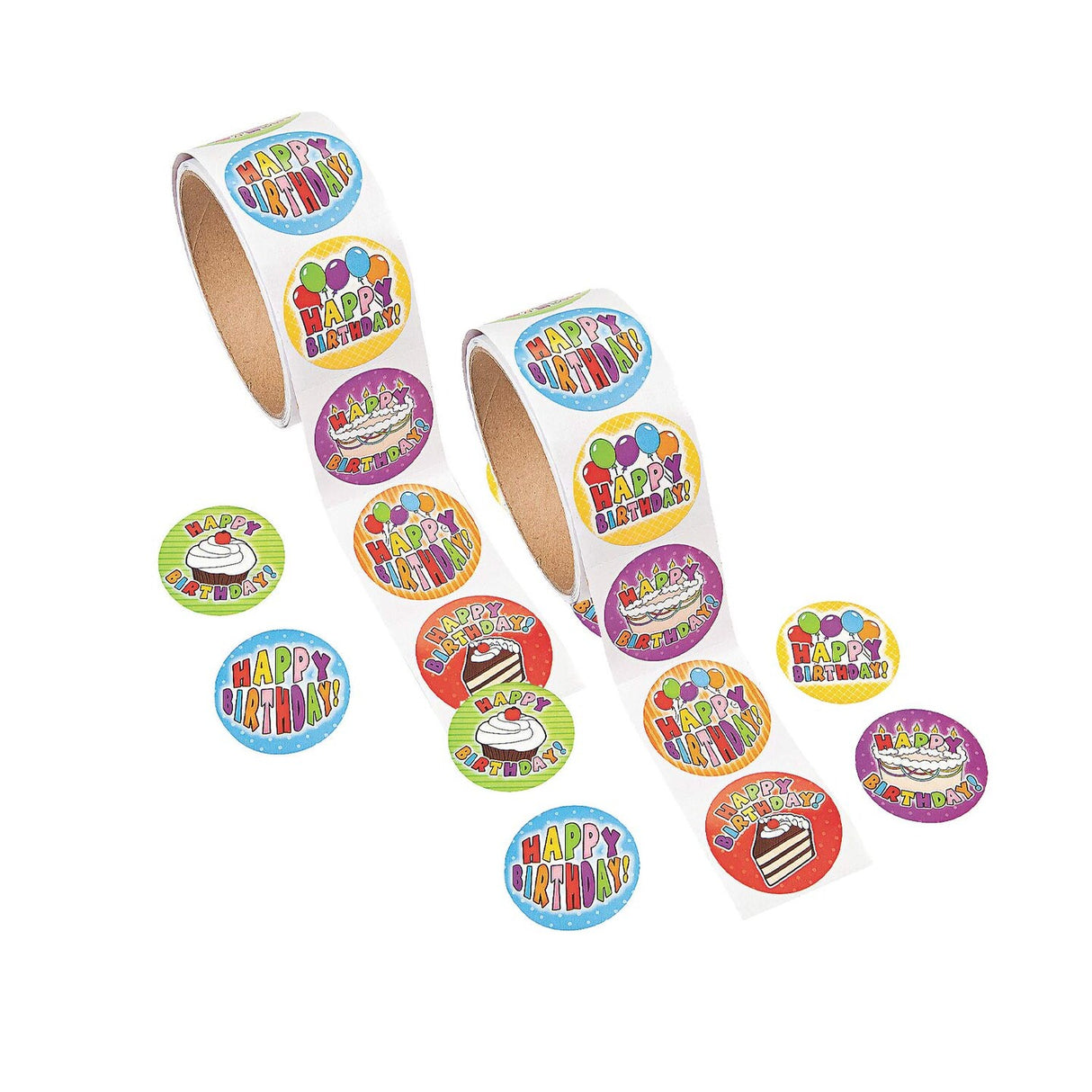 Multicolor Happy Birthday Sticker Roll 100 Pieces