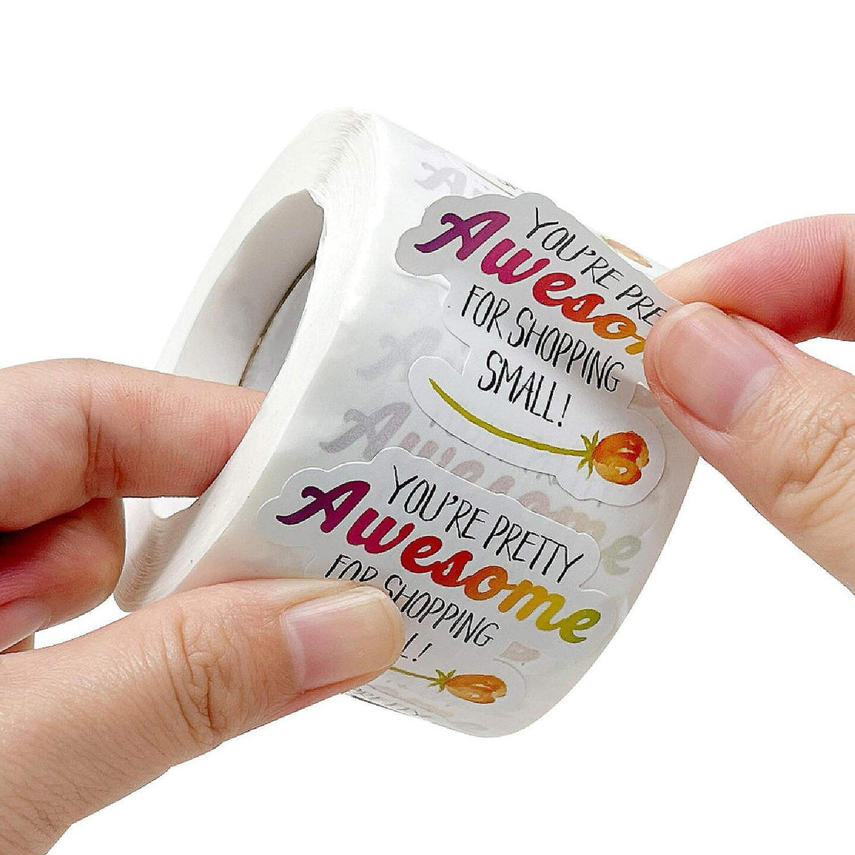 500 Pieces Wrapables Youre Awesome Thank You Stickers Roll 1.5 Inch