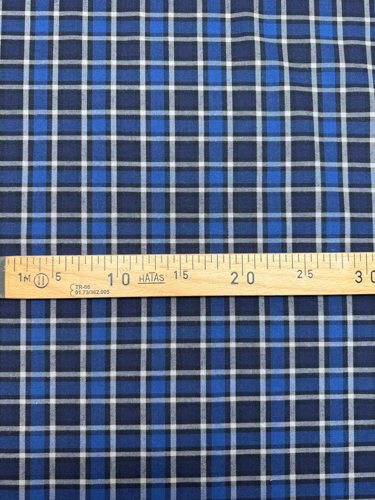 Cotton Tweed Checked Gray-Blue