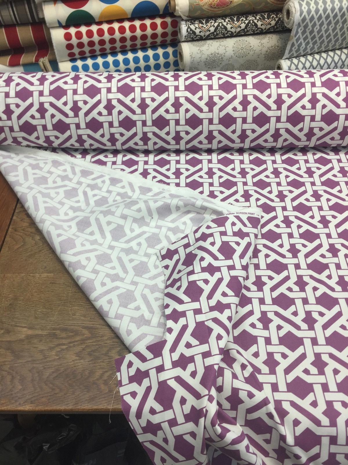 Mill Creek Haldor Polyester Fabric - Purple Printed Diamond Lattice Tropical, 54" Width (1 Yard)