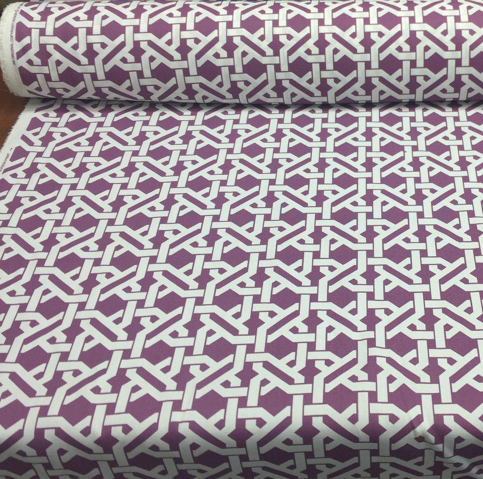 Mill Creek Haldor Polyester Fabric - Purple Printed Diamond Lattice Tropical, 54" Width (1 Yard)