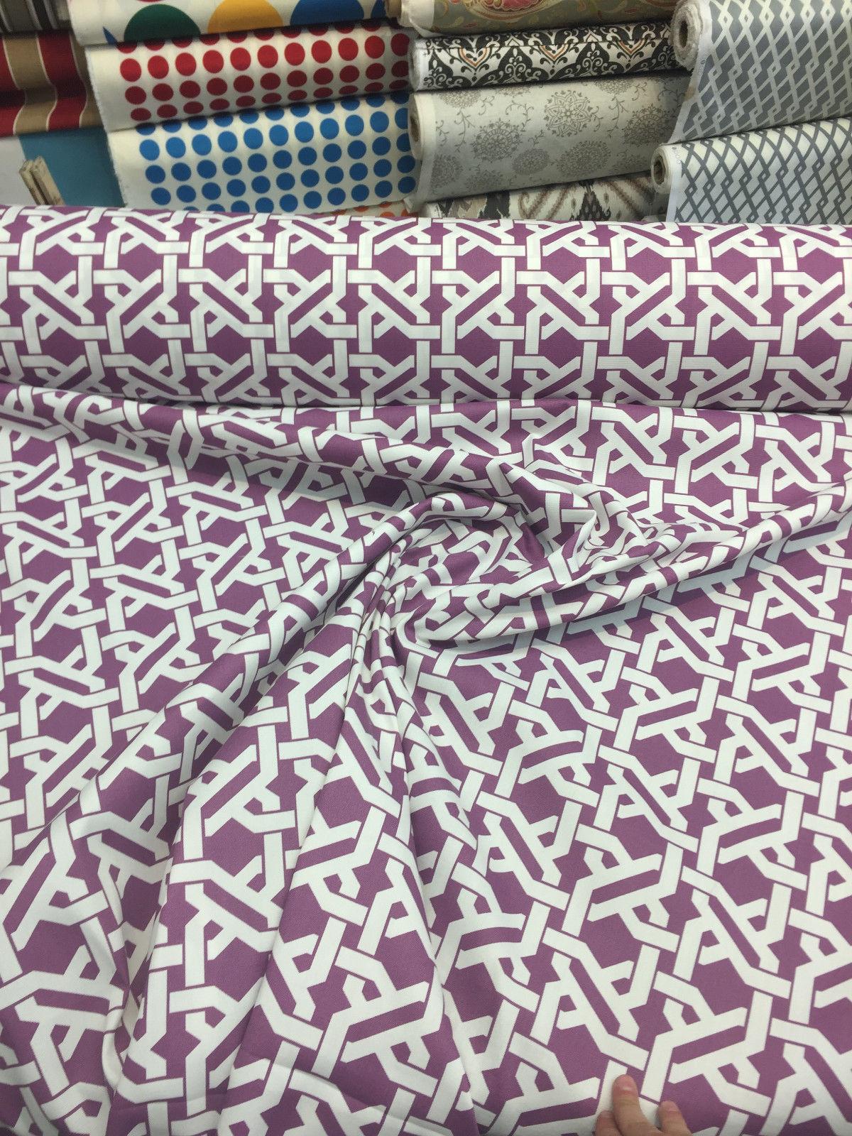 Mill Creek Haldor Polyester Fabric - Purple Printed Diamond Lattice Tropical, 54" Width (1 Yard)