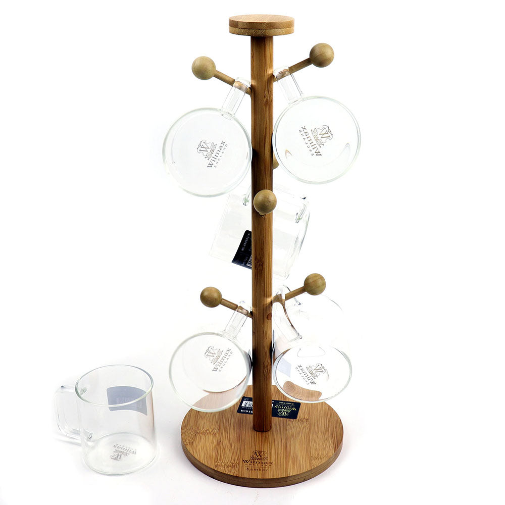 Wilmax WL-771016/A Natural Bamboo Stand 15.25" x 6" (39 x 15.5 Cm) with 6 Pegs