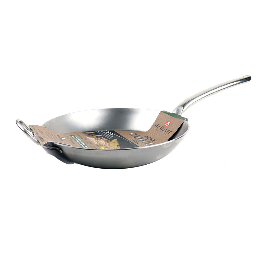 DeBuyer "Carbone Plus" Steel Frying Pan with Stainless Steel Tube Handle, 32 Cm (12.5")