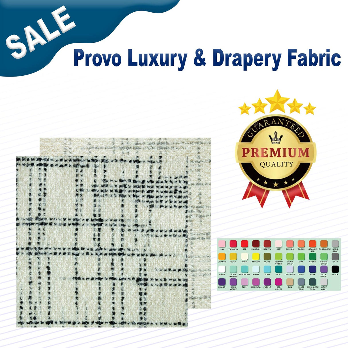 1 Yard Provo Luxury & Drapery Fabric