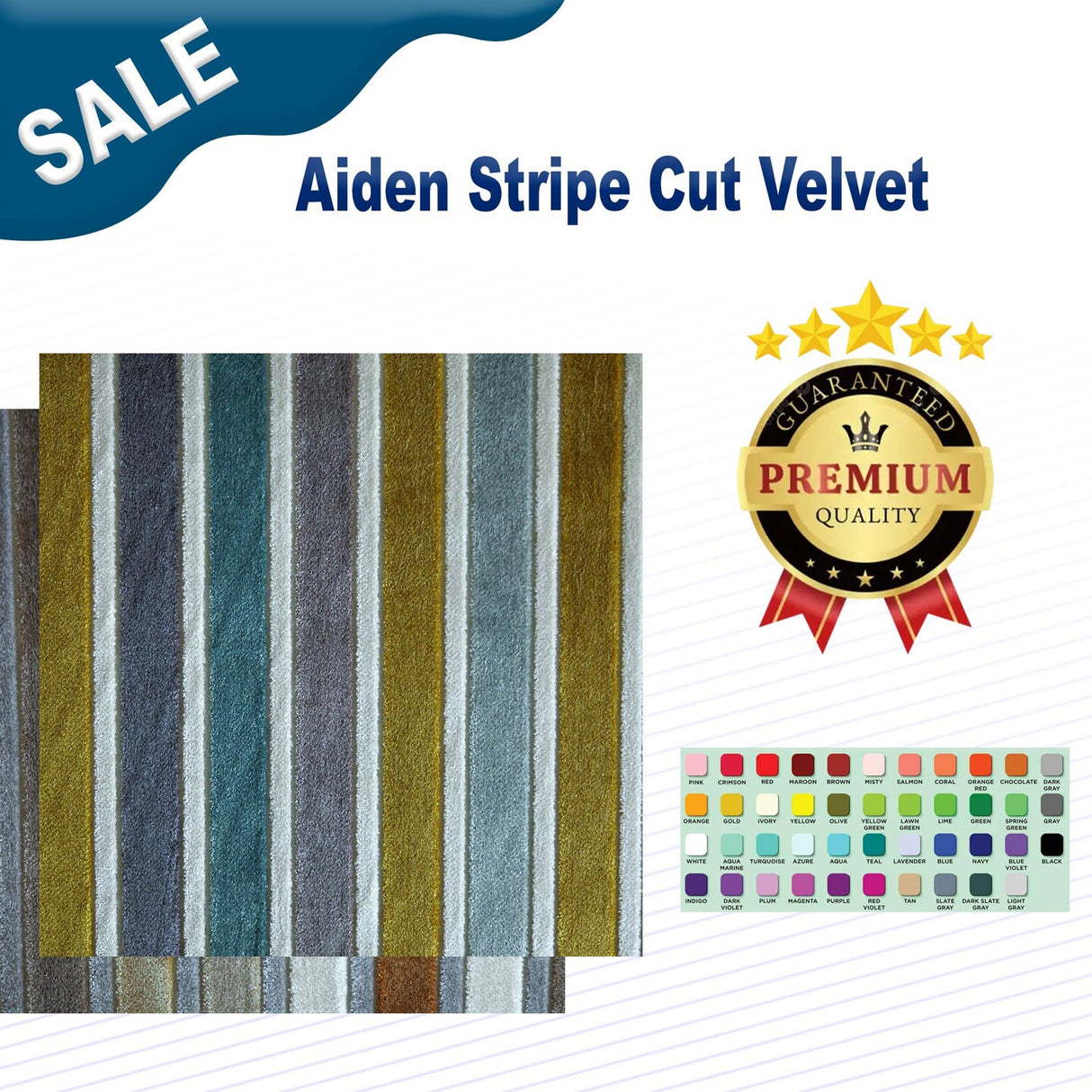 1 Yard Aiden Stripe Cut Velvet
