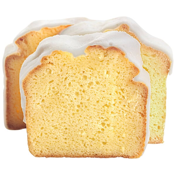 Sweet Sam's 8-Slice Pre-Cut Iced Lemon Pound Cake 2 lb. - 2/Case
