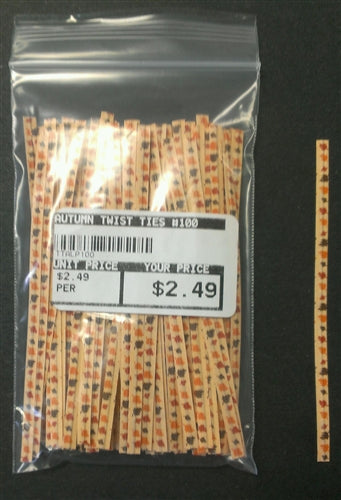Autumn Leaves Paper Twist Ties - 100 Pack