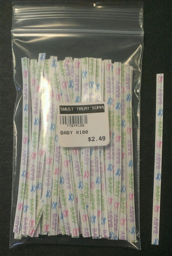 বেবি পেপার টুইস্ট টাই - ১০০ প্যাক