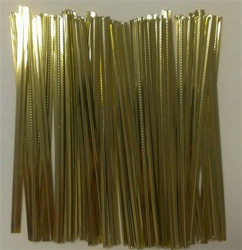 Gold Metallic Twist Ties - 50 pack