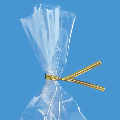 সোনালী ধাতব টুইস্ট টাই - ১০০ প্যাক