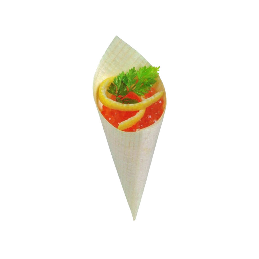 PacknWood Disposable Wooden Cone, 7.1" High - Case of 250