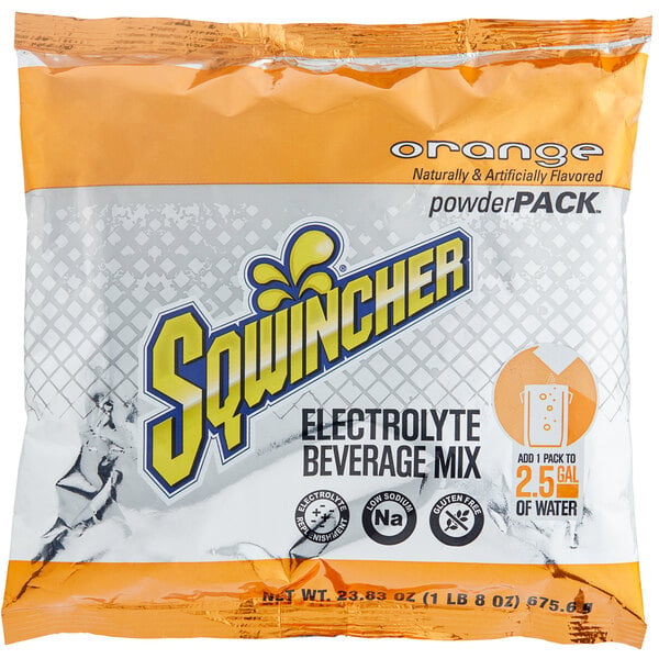 Sqwincher Orange Electrolyte Drink Mix 23.83 oz. - 32/Case