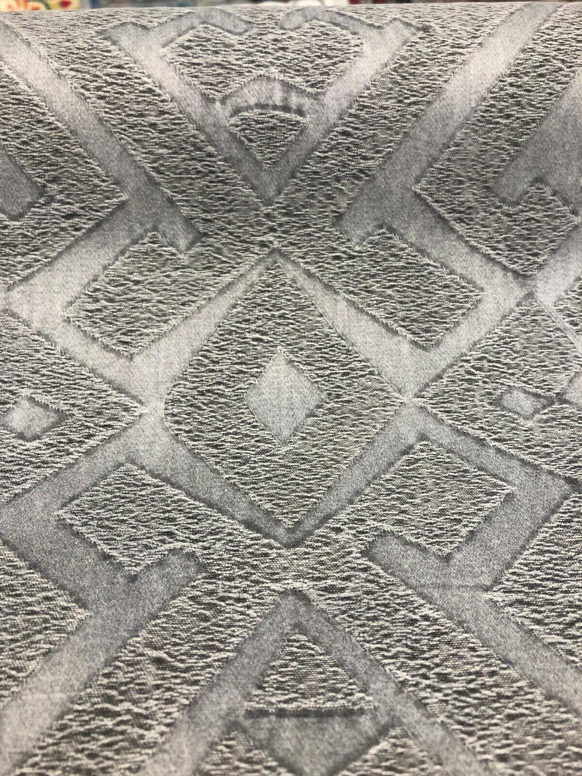 East Gate Cotton Brocade Fabric - Moon Dust Gray Abstract Damask, 59" Width (1 Yard)