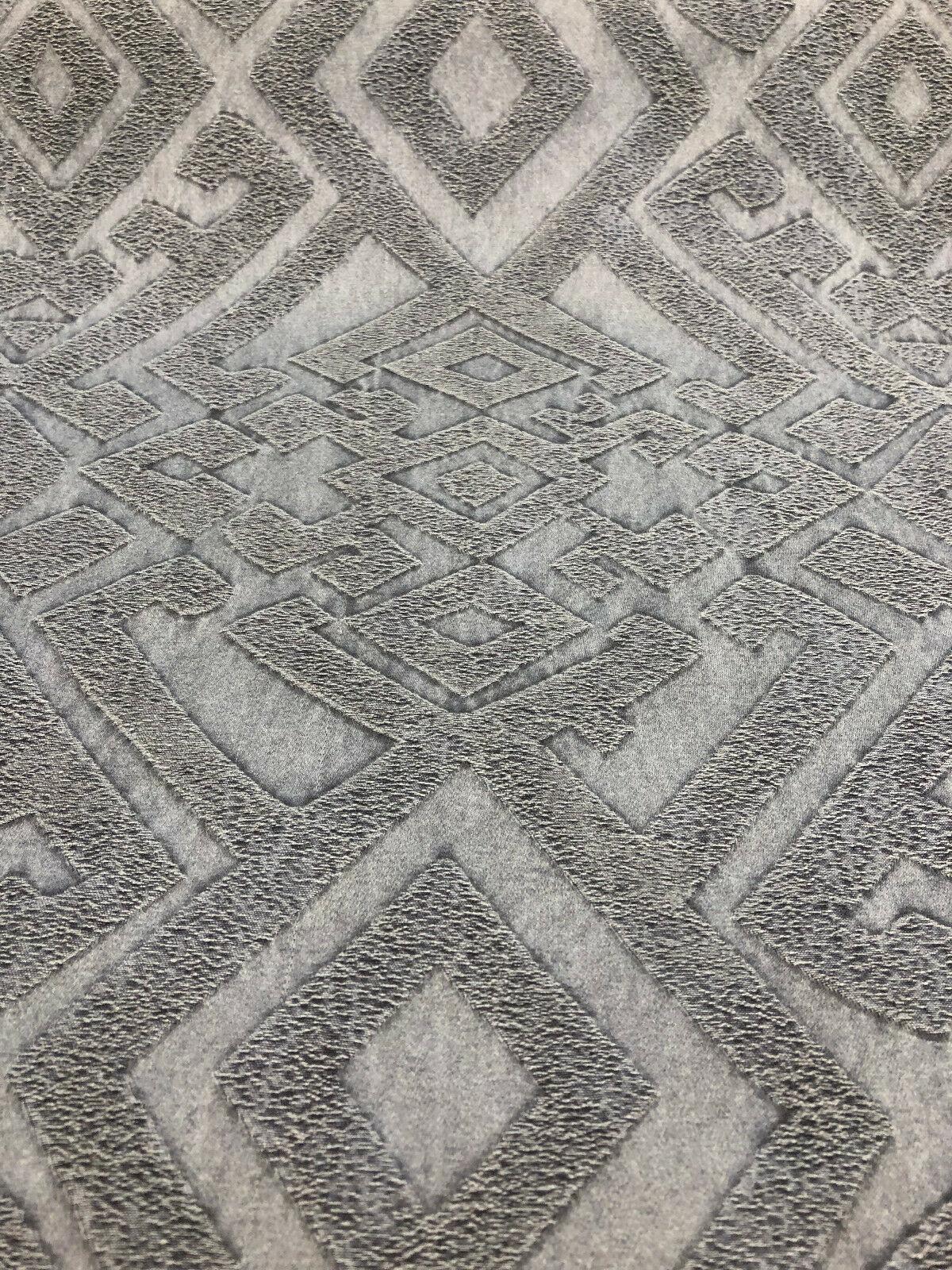 East Gate Cotton Brocade Fabric - Denim Blue Abstract Damask, 59" Width (1 Yard)