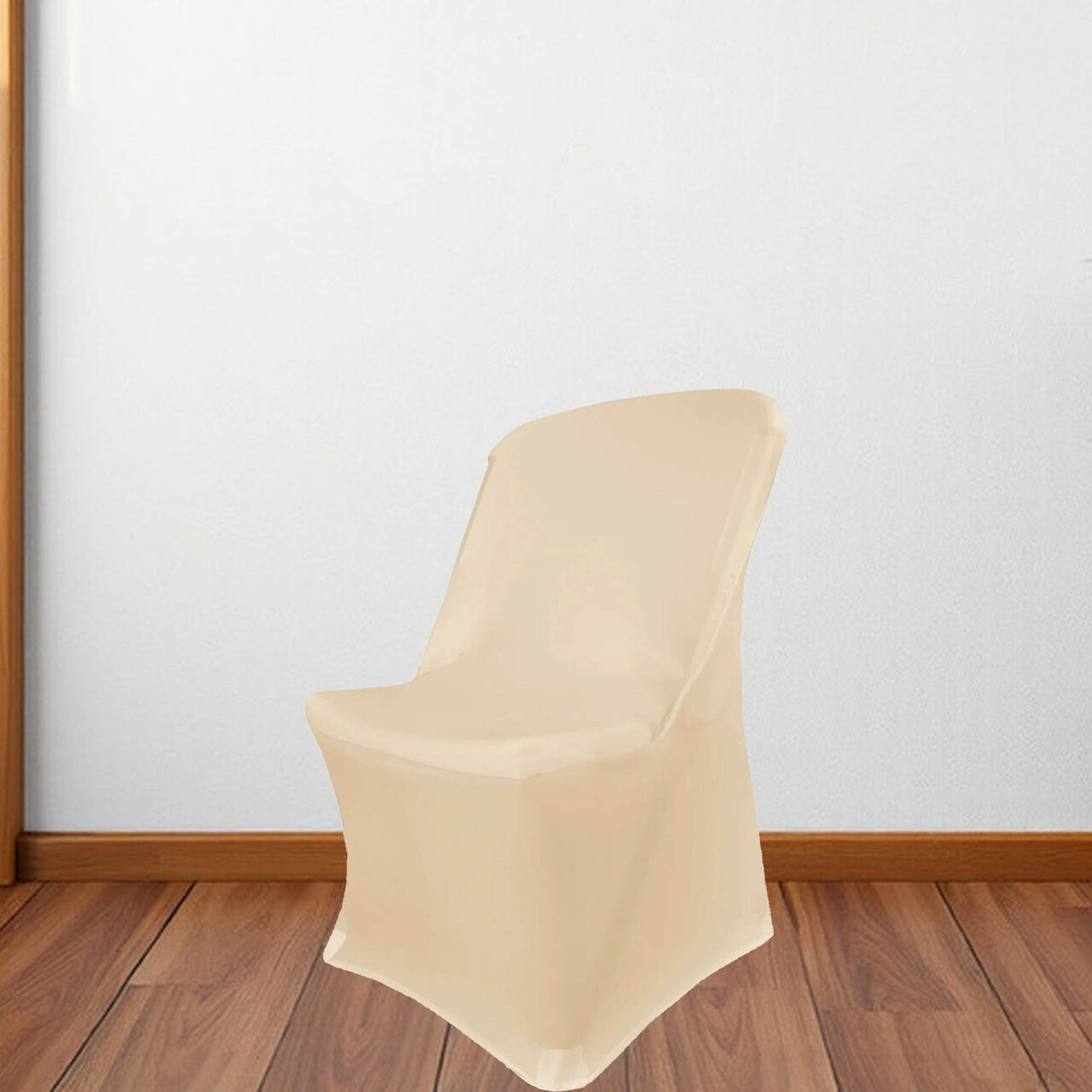 1 Piece Premium Spandex Chair Cover for Lifetime Folding Chair Champagne Old Shade Stretch, Machine Washable