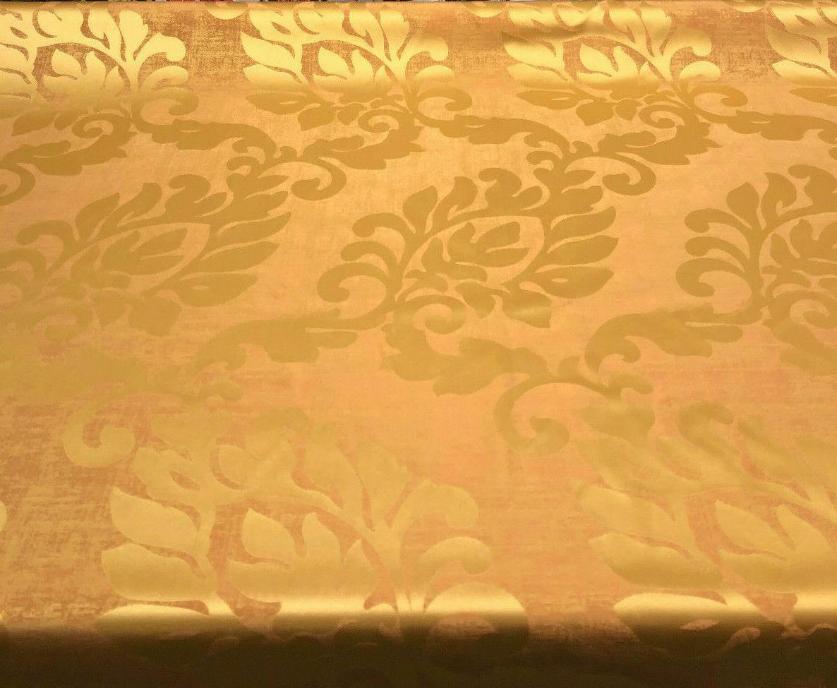 Equintes Orange Gold Jacobean Polyester Fabric - Orange Gold Reversible Jacobean Pattern, 56" Width (1 Yard)