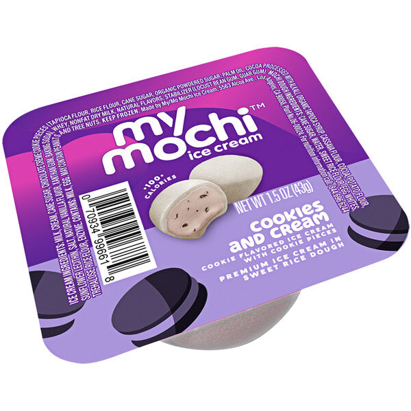 My/Mochi Cookies and Cream Mochi Ice Cream 1.5 oz. - 72/Case