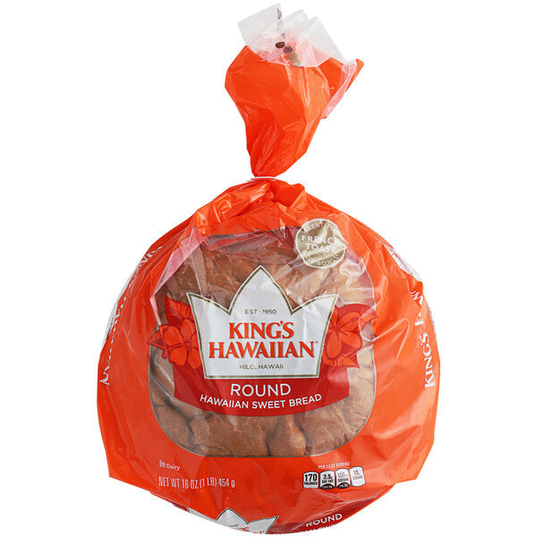 King's Hawaiian Original Hawaiian Sweet Round Bread 16 oz. - 6/Case