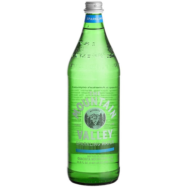 Mountain Valley Sparkling Water 1 Liter Glass Bottle - 12/Case