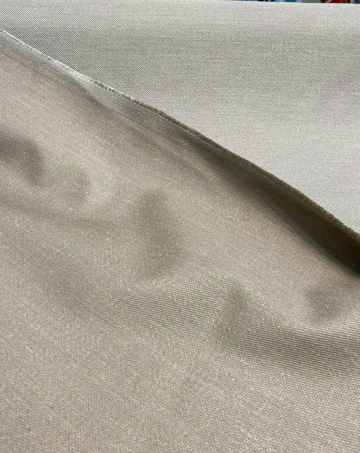 Italian Plain Taupe Linen Fabric - Taupe, Plain, 56" Width (By The Yard)