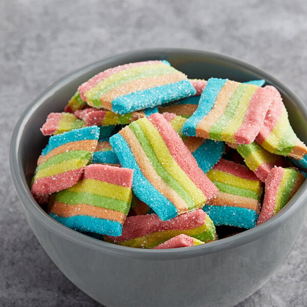 Vidal Mini Sour Gummy Rainbow Belts 2.2 lb. - 12/Case