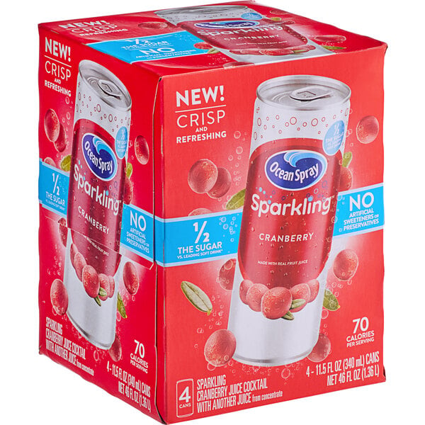 Ocean Spray Sparkling Cranberry Juice Cocktail 11.5 fl. oz. - 24/Case