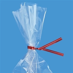 Red Metallic Twist Ties - 50 Pack