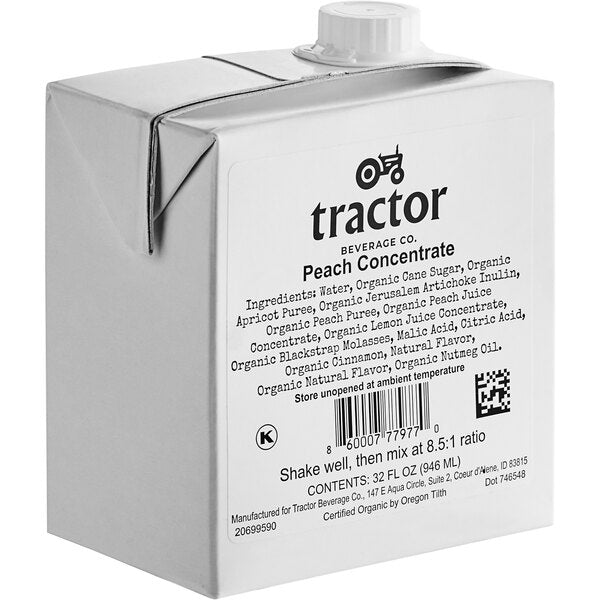 Tractor Beverage Co. Peach Beverage 8.5:1 Concentrate 32 fl. oz.