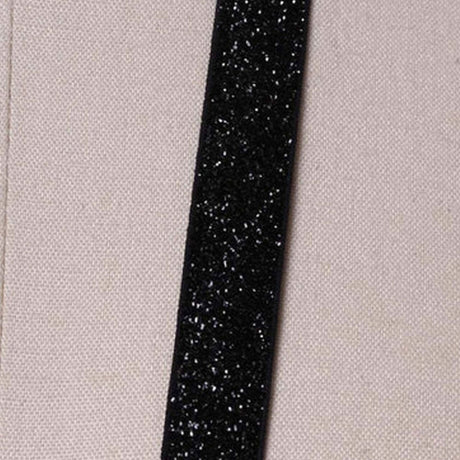 2 Yards Gold and Black Glitter Elastic Stretchy Trim 5/8"