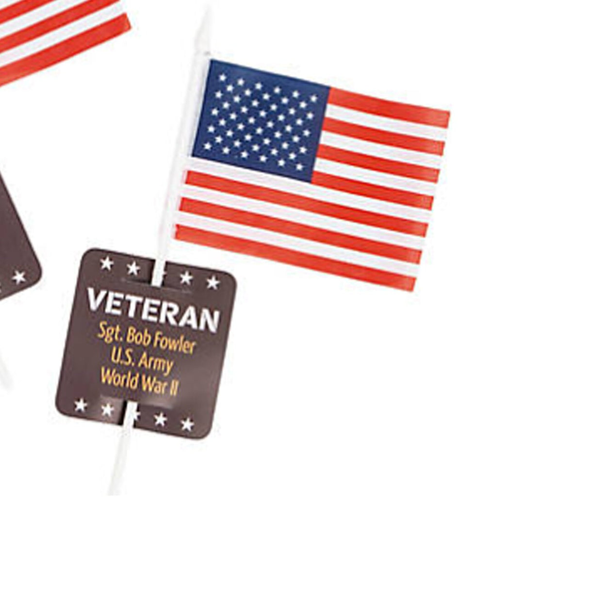 6" x 4" Personalized Veteran Flags with Card 24 Pieces