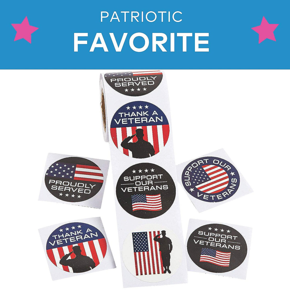 Veteran Support Paper Sticker Roll 100 Pieces