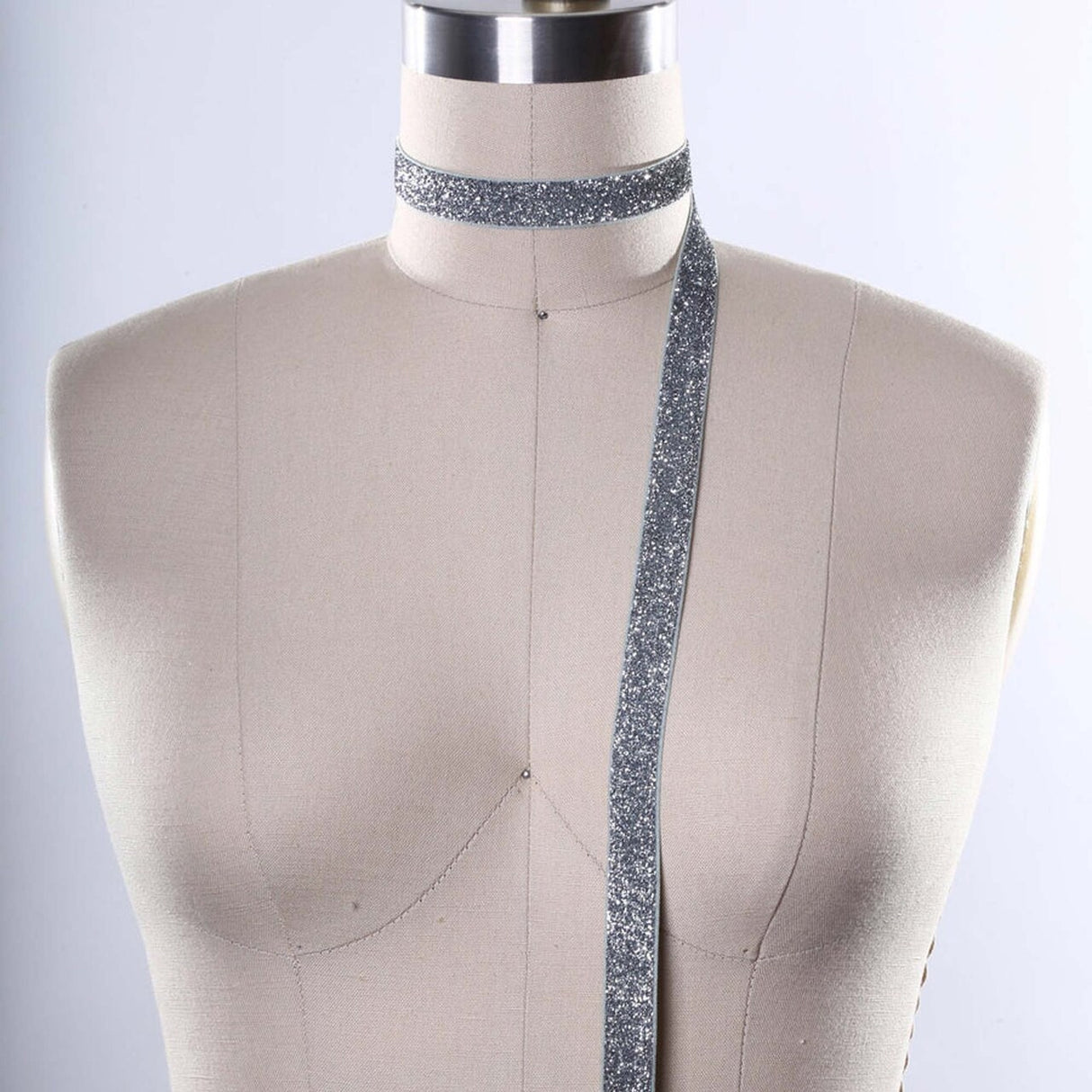 5/8" 2 Yards Stretch Silver Glitter Elastic Trim for Headbands DIY Hair Accessories Sewing Crafts