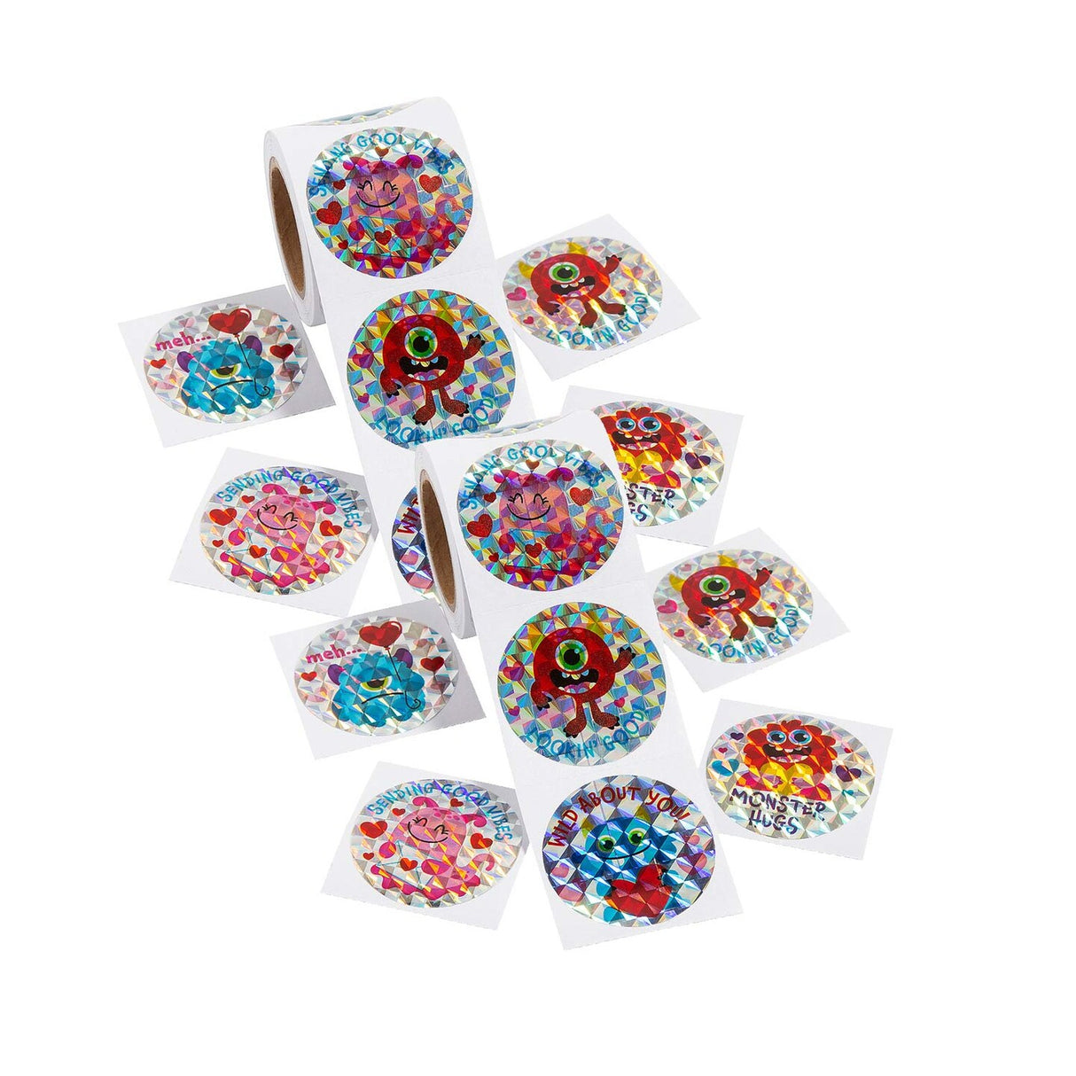 Prism Valentine Monster Sticker Roll 100 Pc