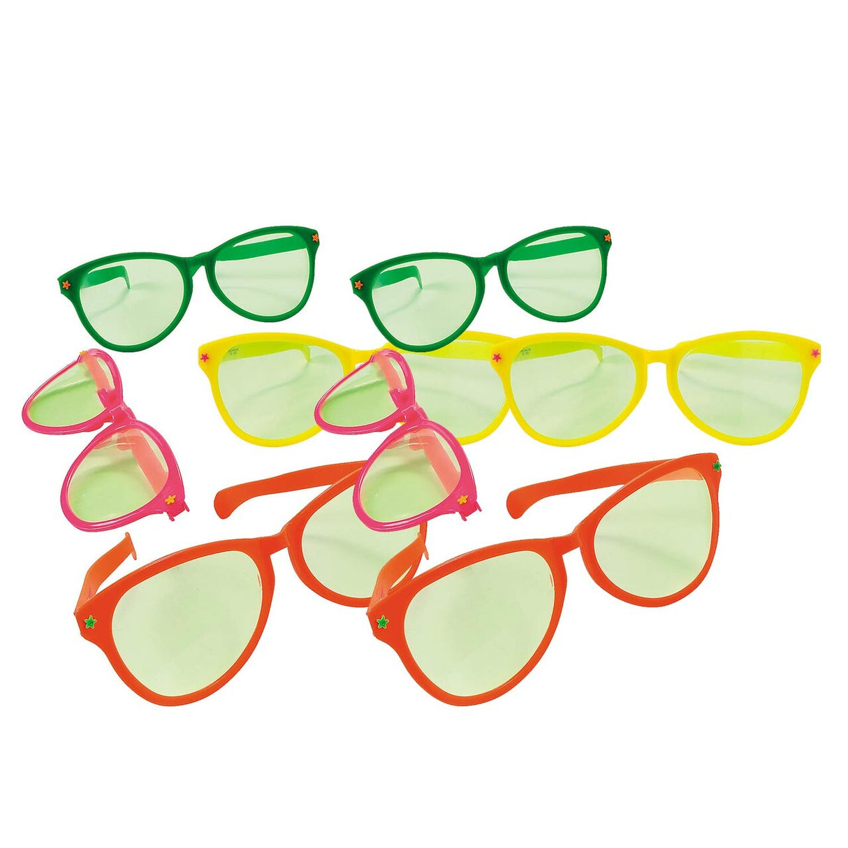 Jumbo Bright Solid Color Novelty Sunglasses – Set of 12
