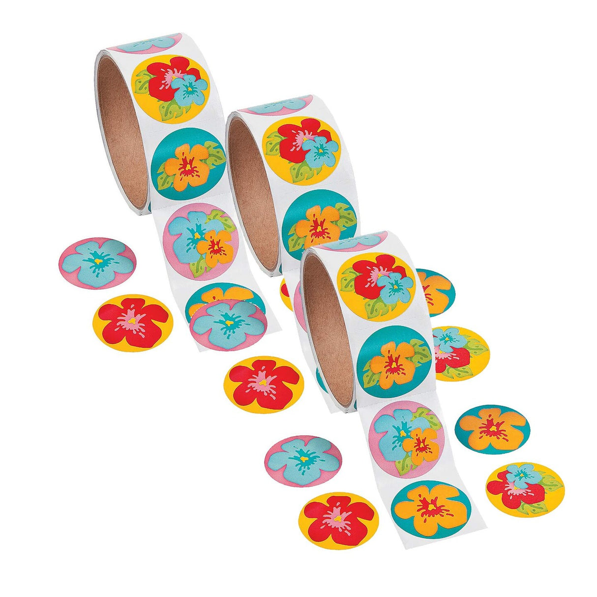 Hibiscus Sticker Roll 100 Pieces