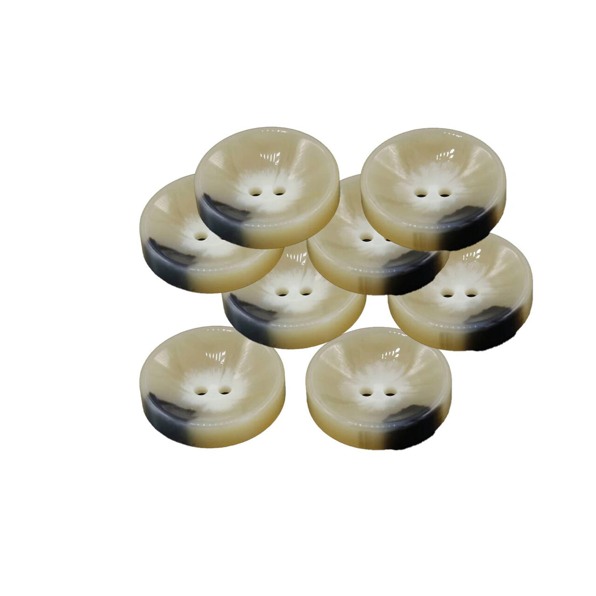 4 Pieces Beige Large Plastic Buttons 1 3/16 Inch