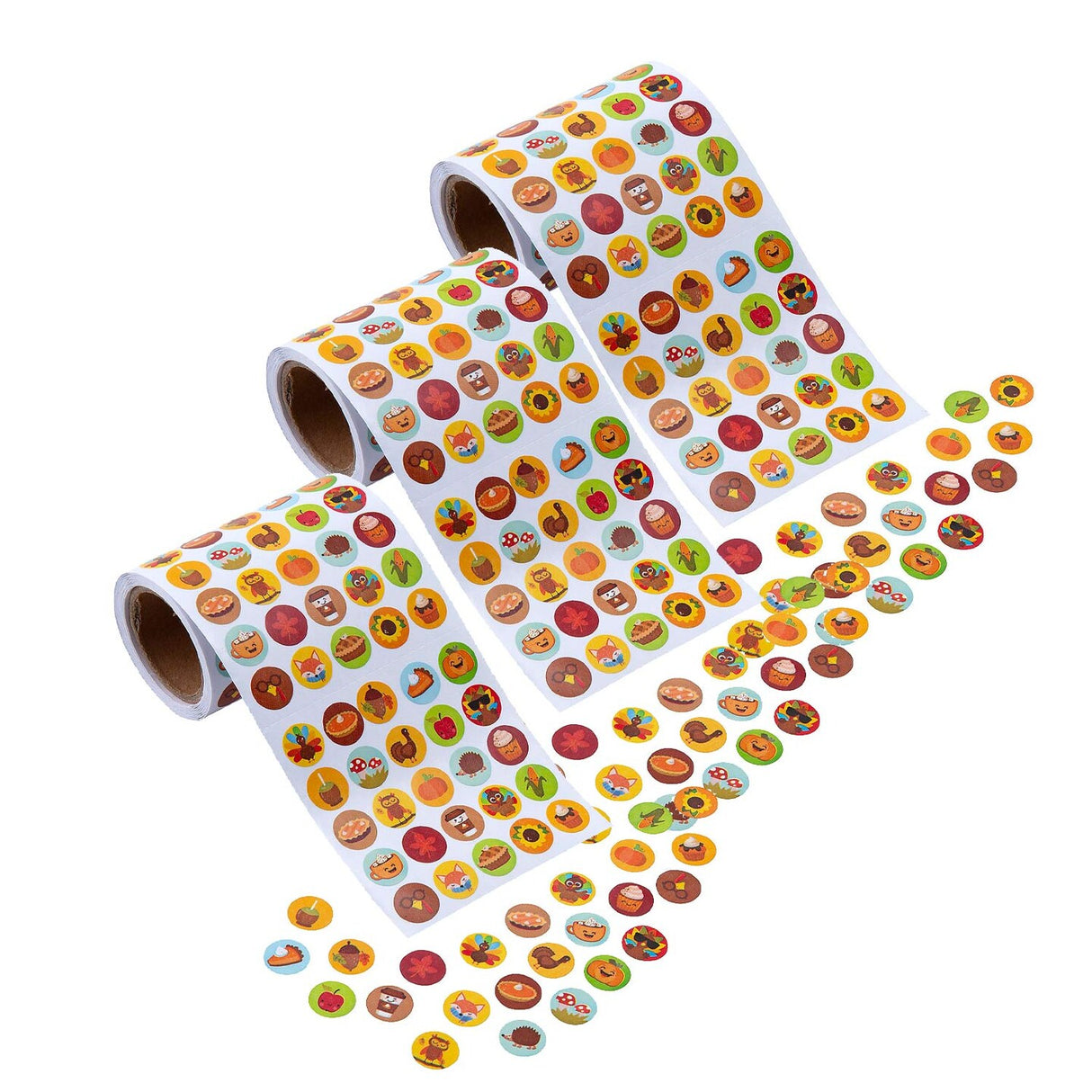 Mini Thanksgiving Sticker Roll 1000 Pieces