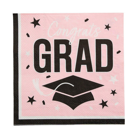 6 1/2" Congrats Grad Party Paper Luncheon Napkins 50 Count