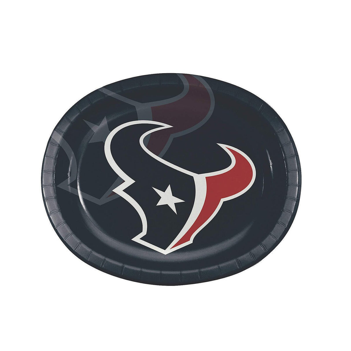 24 Pack 10 Inch NFL Houston Texans Oval Paper Plates Disposable Football Party Supplies