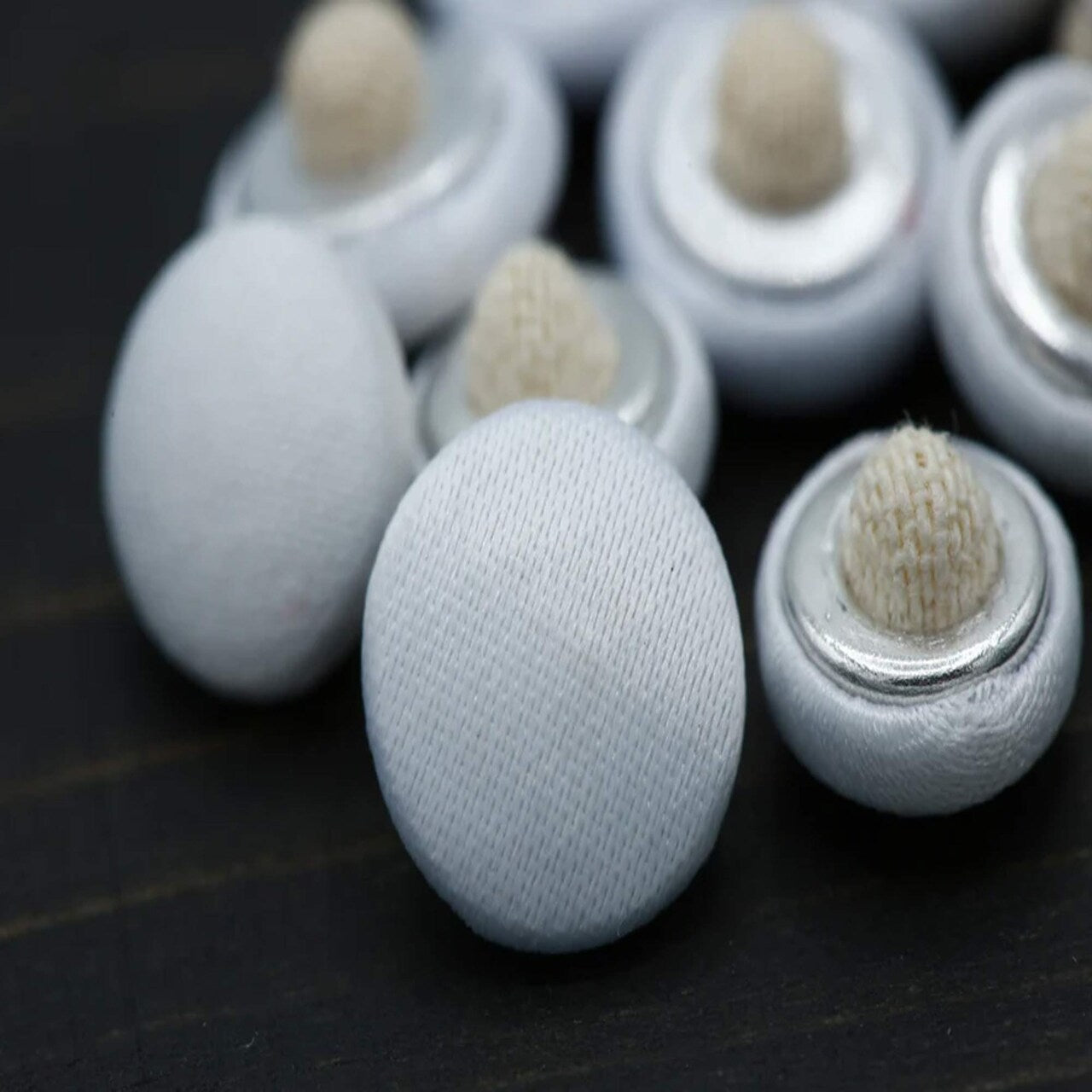 1 Dozen Bridal White Buttons with Canvas Backing 11.5 mm for Wedding Dresses & Gowns