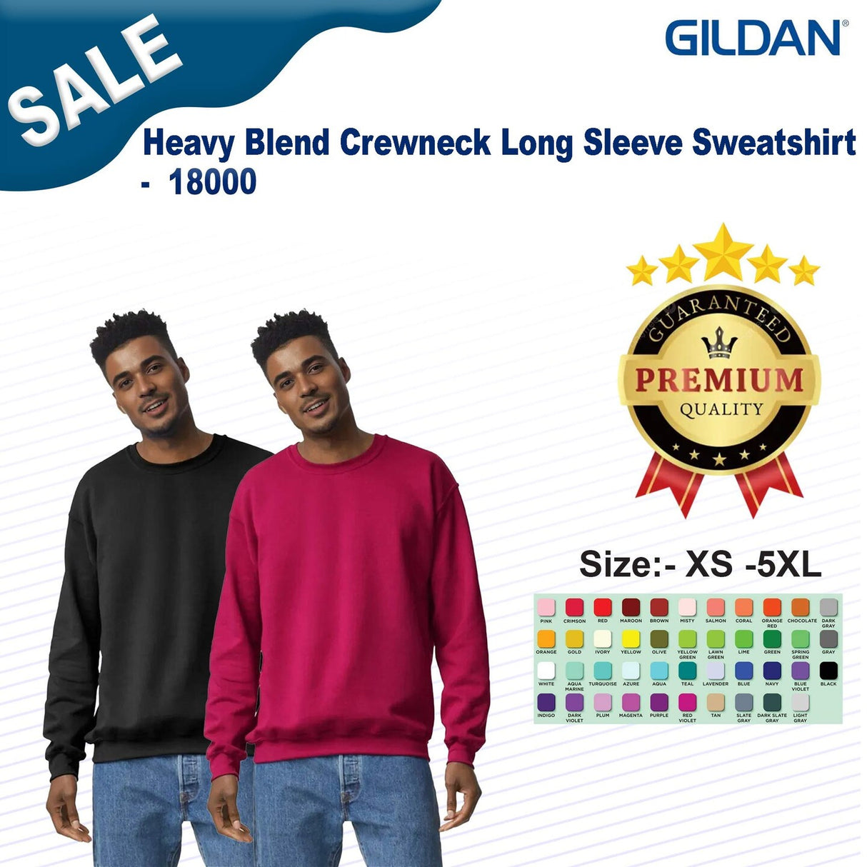 Gildan® Heavy Blend Crewneck Long Sleeve Sweatshirt